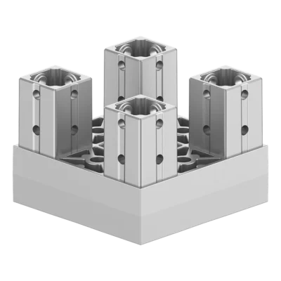 120x120 mm Kesitli Dört Yollu Kolon Sonu Bağlantı Konnektörü 1212EP04-1