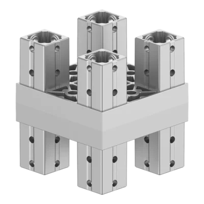 120x120 mm Kesitli Sekiz Yollu Düz Kolon Bağlantı Konnektörü 1212LN08-1
