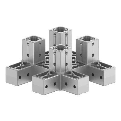 120x120 mm Kesitli Sekiz Yollu Kolon Köşe Bağlantı Konnektörü 1212CR08-1