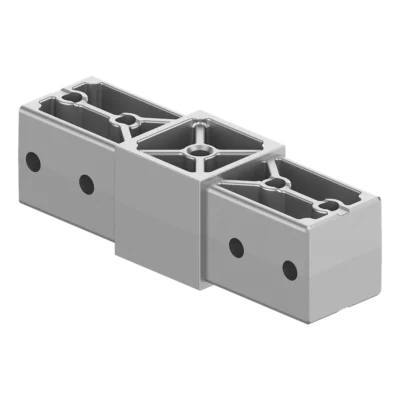 40x40 mm 2 mm et kalınlığındaki Kutu Profiller ile Uyumlu İki Yollu Düz Bağlantı Konnektörü 4040LN02-1