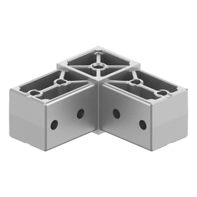 40x40 mm 2 mm et kalınlığındaki Kutu Profiller ile Uyumlu İki Yollu L Bağlantı Konnektörü 4040CR02-1