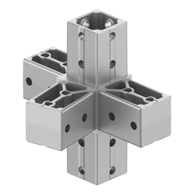 40x40 mm Kutu Profillerle Uyumlu 11,25° Açılı Beş Yollu Yüzey Bağlantı Bağlantı Konnektörü 4040LA05-1