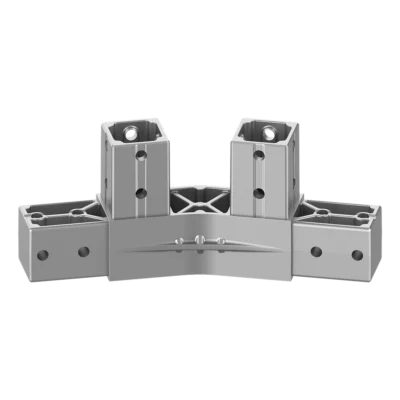 40x40 mm Kutu Profillerle Uyumlu 11,25° Açılı Tek Yön Aşıklı Dört Yollu Mahya Bağlantı Konnektörü 4040LR04-1