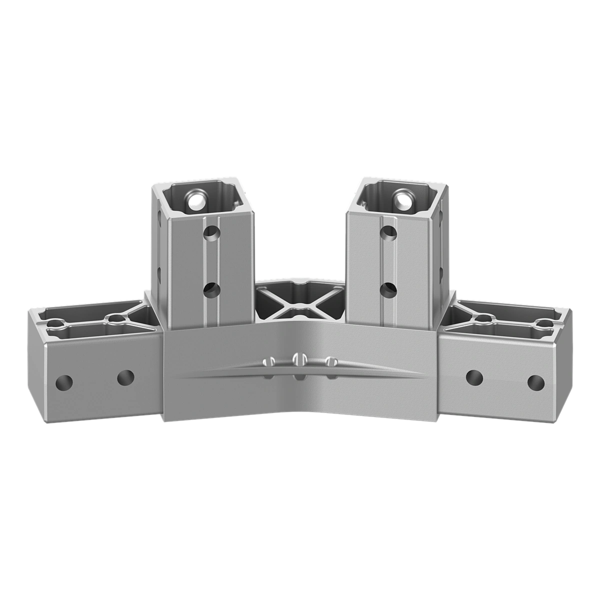 40×40 mm Kutu Profillerle Uyumlu 11,25° Açılı Tek Yön Aşıklı Dört Yollu Mahya Bağlantı Konnektörü 4040LR04-1