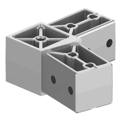 40x40 mm Kutu Profillerle Uyumlu 11,25° Geniş Açılı İki Yollu L Bağlantı Konnektörü 4040LA02-2