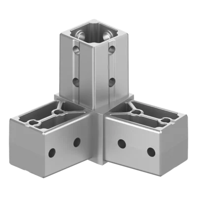 40x40 mm Kutu Profillerle Uyumlu 11,25° Geniş Açılı Sağ Yönlü Üç Yollu Köşe Bağlantı Konnektörü 4040LA03-4