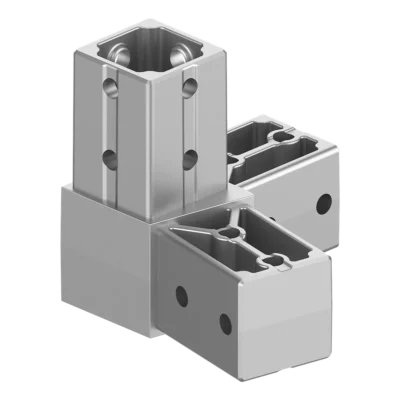 40x40 mm Kutu Profillerle Uyumlu 11,25° Geniş Açılı Sol Yönlü Üç Yollu Köşe Bağlantı Konnektörü 4040LA03-5