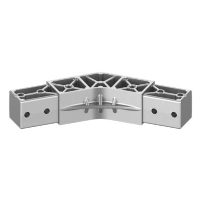 40x40 mm Kutu Profillerle Uyumlu 22,5° Açılı Aşıksız İki Yollu Mertek Bağlantı Konnektörü 4040MR02-1