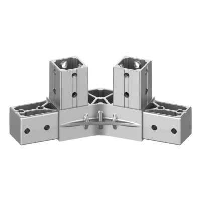 40x40 mm Kutu Profillerle Uyumlu 22,5° Açılı Tek Yön Aşıklı Dört Yollu Mahya Bağlantı Konnektörü 4040MR04-1