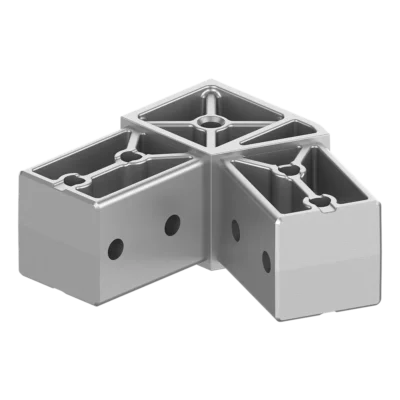 40x40 mm Kutu Profillerle Uyumlu 22,5° Dar Açılı İki Yollu L Bağlantı Konnektörü 4040MA02-2