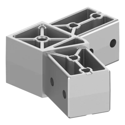 40x40 mm Kutu Profillerle Uyumlu 22,5° Geniş Açılı İki Yollu L Bağlantı Konnektörü 4040MA02-1