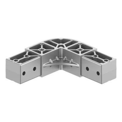 40x40 mm Kutu Profillerle Uyumlu 45° Açılı Aşıksız İki Yollu Mertek Bağlantı Konnektörü 4040HR02-1