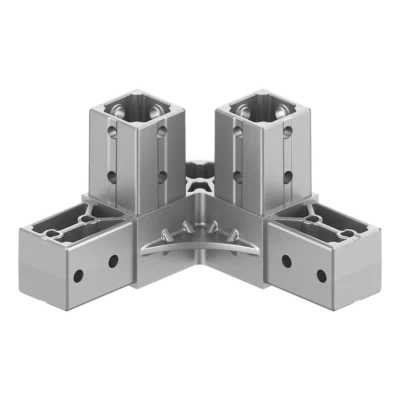 40x40 mm Kutu Profillerle Uyumlu 45° Açılı Tek Yön Aşıklı Dört Yollu Mahya Bağlantı Konnektörü 4040HR04-1