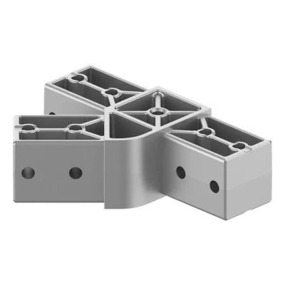 40x40 mm Kutu Profillerle Uyumlu 45° Açılı Üç Yollu T Bağlantı Konnektörü 4040HA03-1