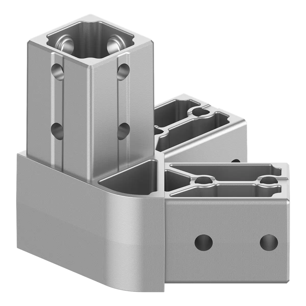 40×40 mm Kutu Profillerle Uyumlu 45° Dar Açılı Sol Yönlü Üç Yollu Köşe Bağlantı Konnektörü 4040HA03-3