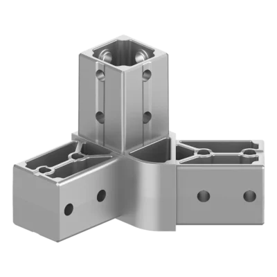 40x40 mm Kutu Profillerle Uyumlu 45° Geniş Açılı Sol Yönlü Üç Yollu Köşe Bağlantı Konnektörü 4040HA03-2