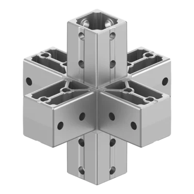 40x40 mm Kutu Profillerle Uyumlu Altı Yollu Orta Bağlantı Konnektörü 4040MD06-1