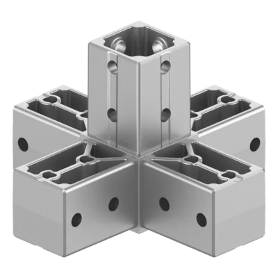 40x40 mm Kutu Profillerle Uyumlu Beş Yollu Yüzey Dikme Bağlantı Konnektörü 4040MD05-1