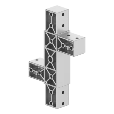 40x40 mm Kutu Profillerle Uyumlu Dört Yollu Özel Uygulama Parçası 4040SP04-1
