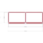 200x60x160 İki Bölmeli Raf — Üst Görünüş (Plan), ölçülü teknik çizim