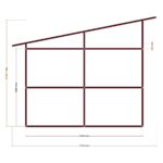 3 x 4 Çardak — Ön Görünüş, ölçülü teknik çizim