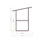 120x120 Kabin — Ön Görünüş, ölçülü teknik çizim
