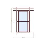 120x120 Kabin — Sağ Yan Görünüş, ölçülü teknik çizim