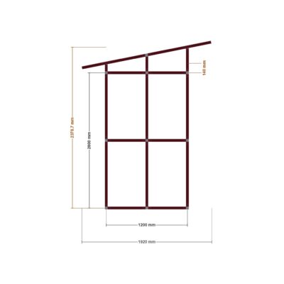 120x240 Depo — Ön Görünüş, ölçülü teknik çizim