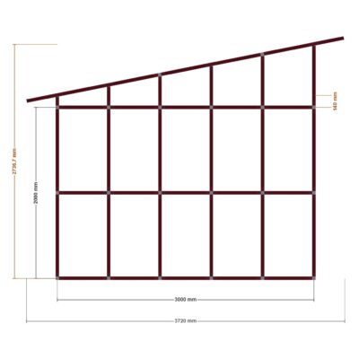 300x300 Depo — Ön Görünüş, ölçülü teknik çizim