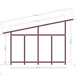 120x240 Tekli Köpek Kulübesi — Ön Görünüş, ölçülü teknik çizim