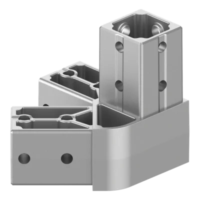Right-Facing 45° Narrow Angle Three-Way Corner Connector for 40x40 mm Box Profiles 4040HA03-4