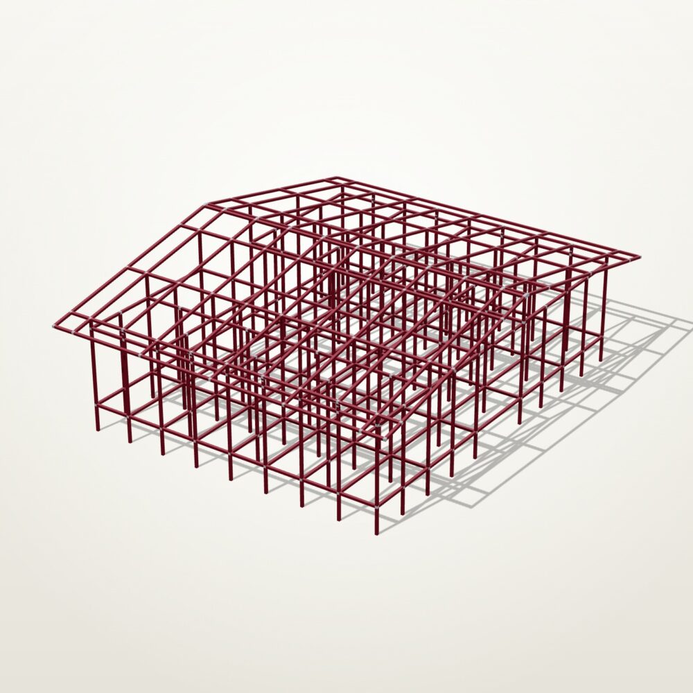 480 x 480 x 180- 8 Modül Çift Sıra Köpek Barınağı - OkiFix konstrüksiyon