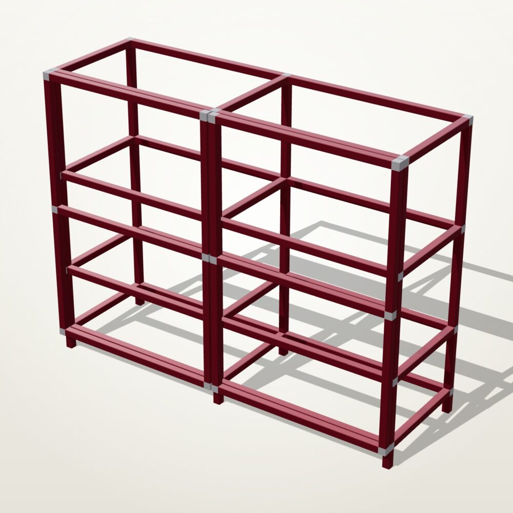 200x60x160 İki Bölmeli Raf - OkiFix konstrüksiyon