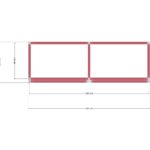 200x60x160 İki Bölmeli Raf — Üst Görünüş (Plan), ölçülü teknik çizim