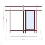 150 x 200 x 150 Yükseltilmiş Kümes Eko — Sağ Yan Görünüş, ölçülü teknik çizim