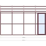 230 x 430 x 200 Ara Bölmeli — Sağ Yan Görünüş, ölçülü teknik çizim