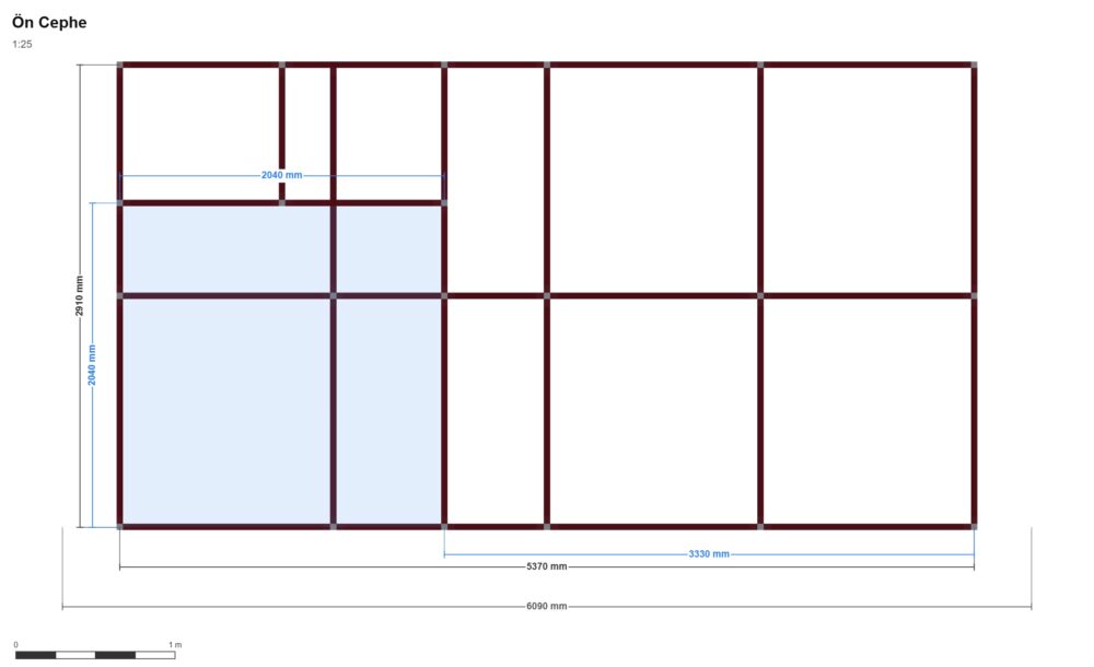 Soğuk Oda 541 x 575 x 295 — Ön Görünüş, ölçülü teknik çizim