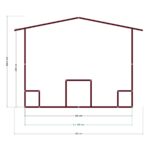 300x300 Kamelya — Ön Görünüş, ölçülü teknik çizim