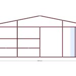 240X600 Folluklu Kümes V3 — Ön Görünüş, ölçülü teknik çizim