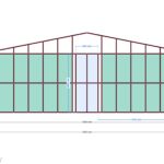 720x1020 Ev — Ön Görünüş, ölçülü teknik çizim