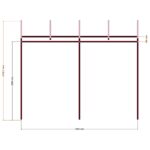 330 x 220 Balkon kapama — Sağ Yan Görünüş, ölçülü teknik çizim