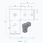 okifix 4040CR02-1 ölçülü teknik çizim (mm)