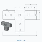 okifix 4040ED03-1 ölçülü teknik çizim (mm)