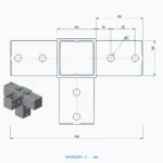 okifix 4040ED04-1 ölçülü teknik çizim (mm)