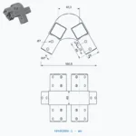 okifix 4040ER06-1 ölçülü teknik çizim (mm)