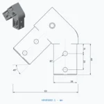 okifix 4040HA02-1 ölçülü teknik çizim (mm)
