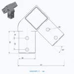okifix 4040HA03-3 ölçülü teknik çizim (mm)