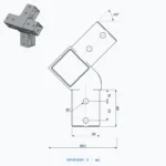 okifix 4040HA04-3 ölçülü teknik çizim (mm)