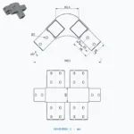 okifix 4040HR06-1 ölçülü teknik çizim (mm)