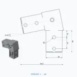 okifix 4040LA02-1 ölçülü teknik çizim (mm)